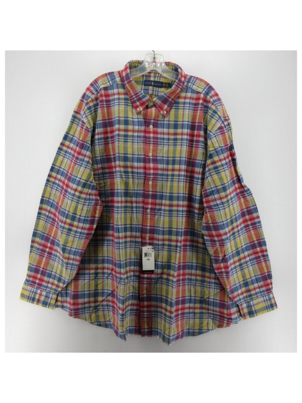 Ralph Lauren Shirt 3XB Big Indian Madras Plaid Button Down Woven Pony